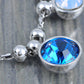 Swarovski Crystal Silver Sapphire Aquamarine Round Bubble Necklace