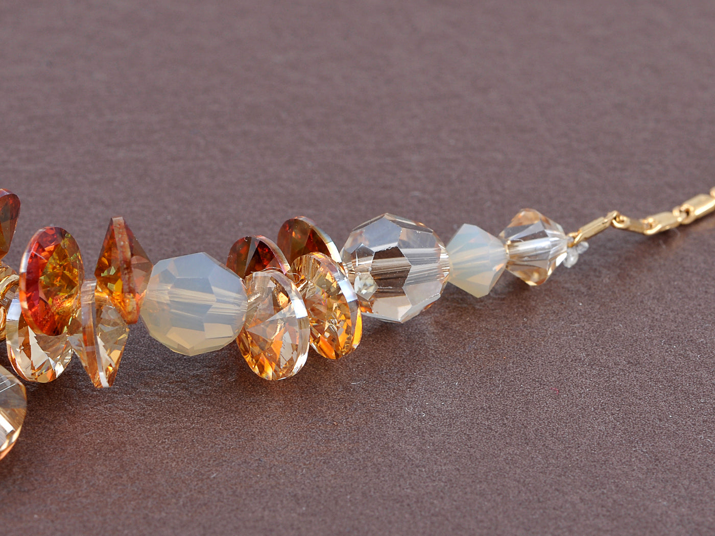 Indian Red Dangle Light Topaz Heart Necklace