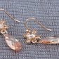 Swarovski Crystal Elements Topaz Burst Teardrop Cut Necklace Earring Set