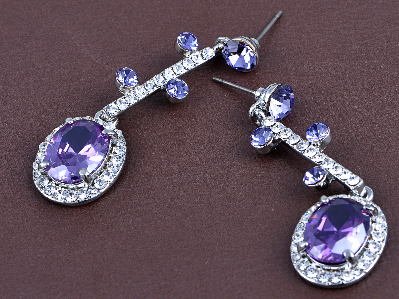 Elements Amethyst Victorian Drop Necklace Earring Set