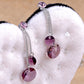 Swarovski Crystal Elements Amethyst Purple Peacock Necklace Earring Set