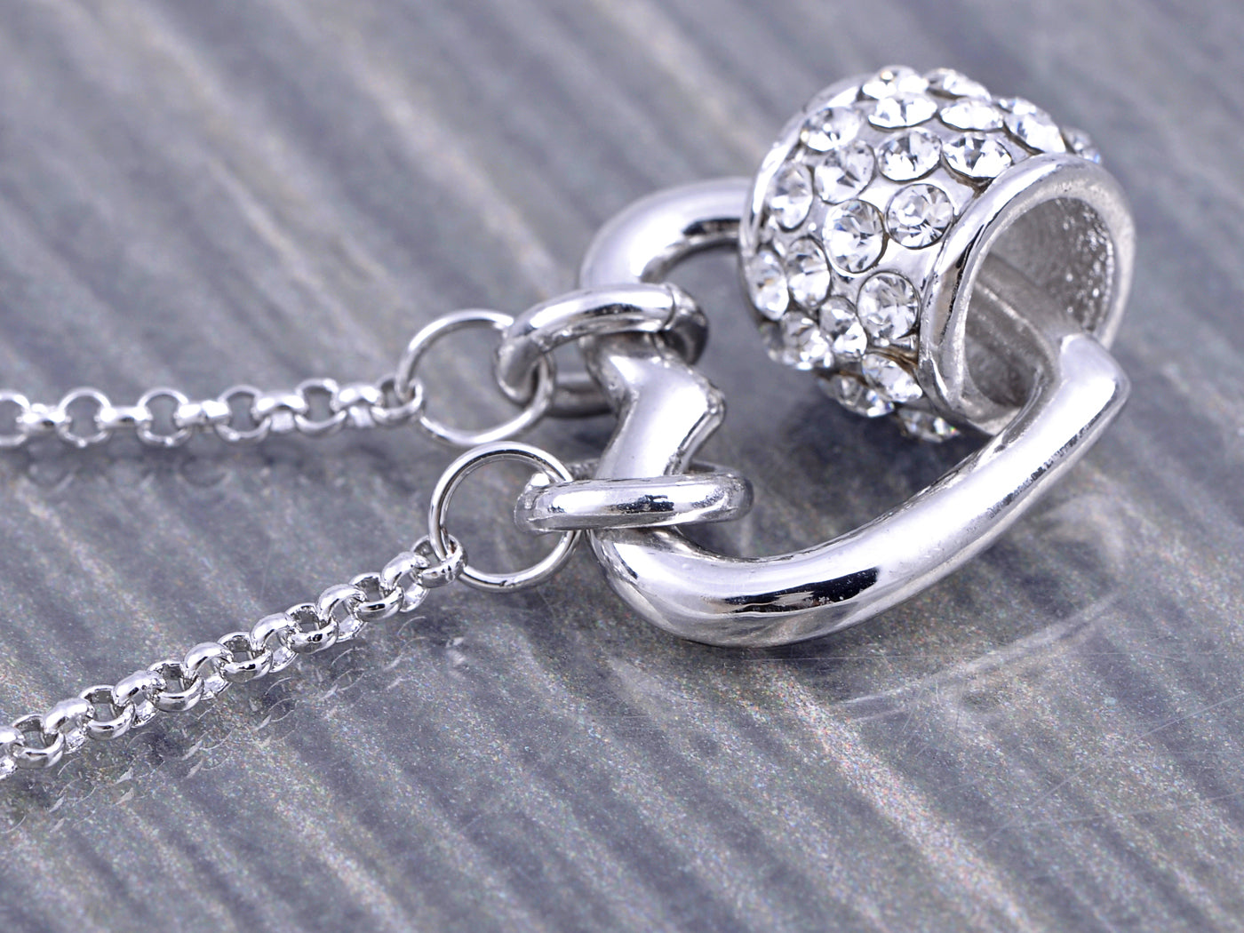 Swarovski Crystal Silver Element Classic Love Heart Shaped Pendant Necklace