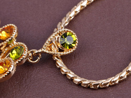 Swarovski Crystal Elements Multicolored Peacock Bird Necklace