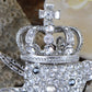 Swarovski Crystal Silver Elements King Teddy Bear Necklace