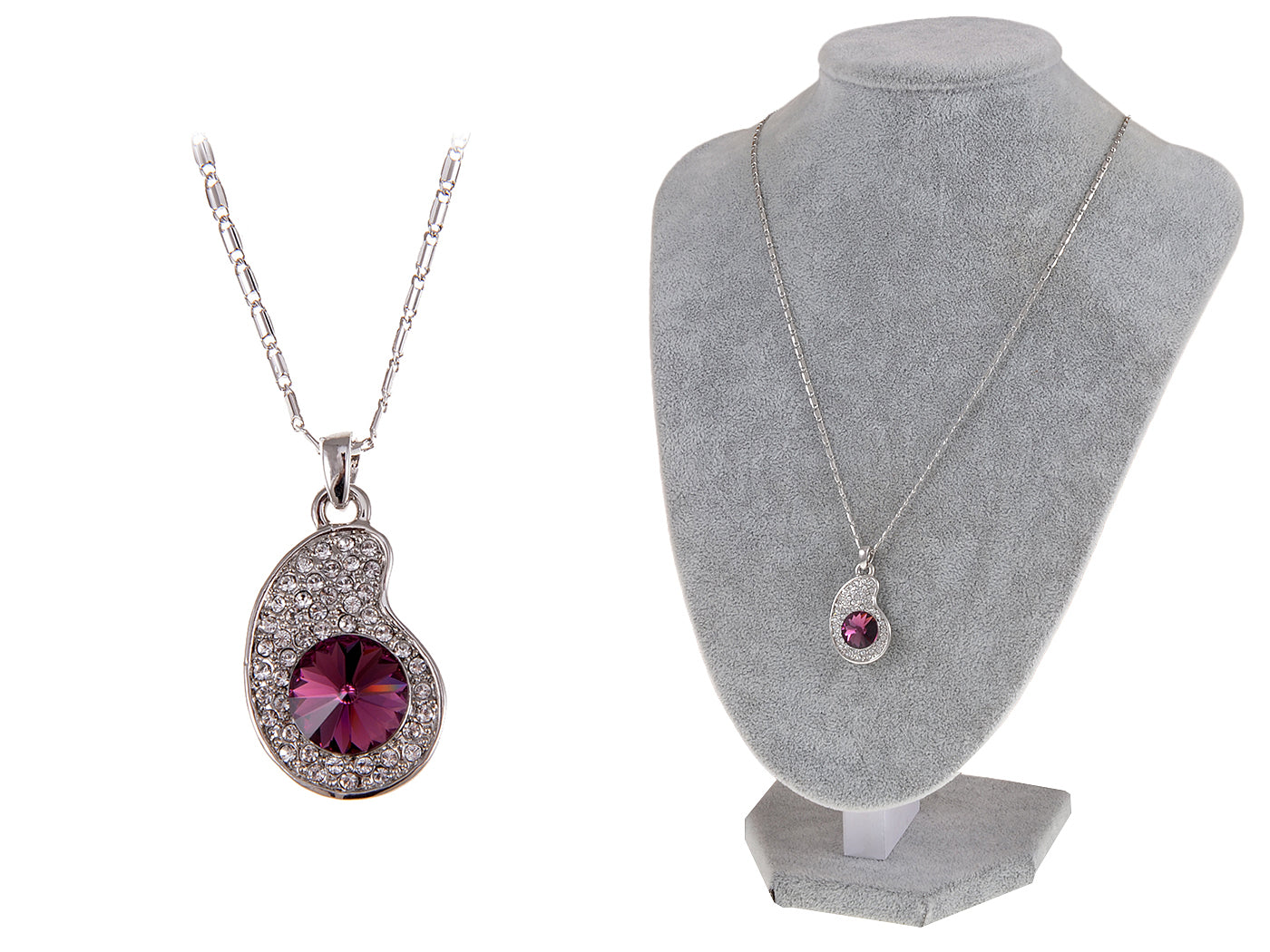 Swarovski Crystal Amethyst Elements Eggplant Center Necklace