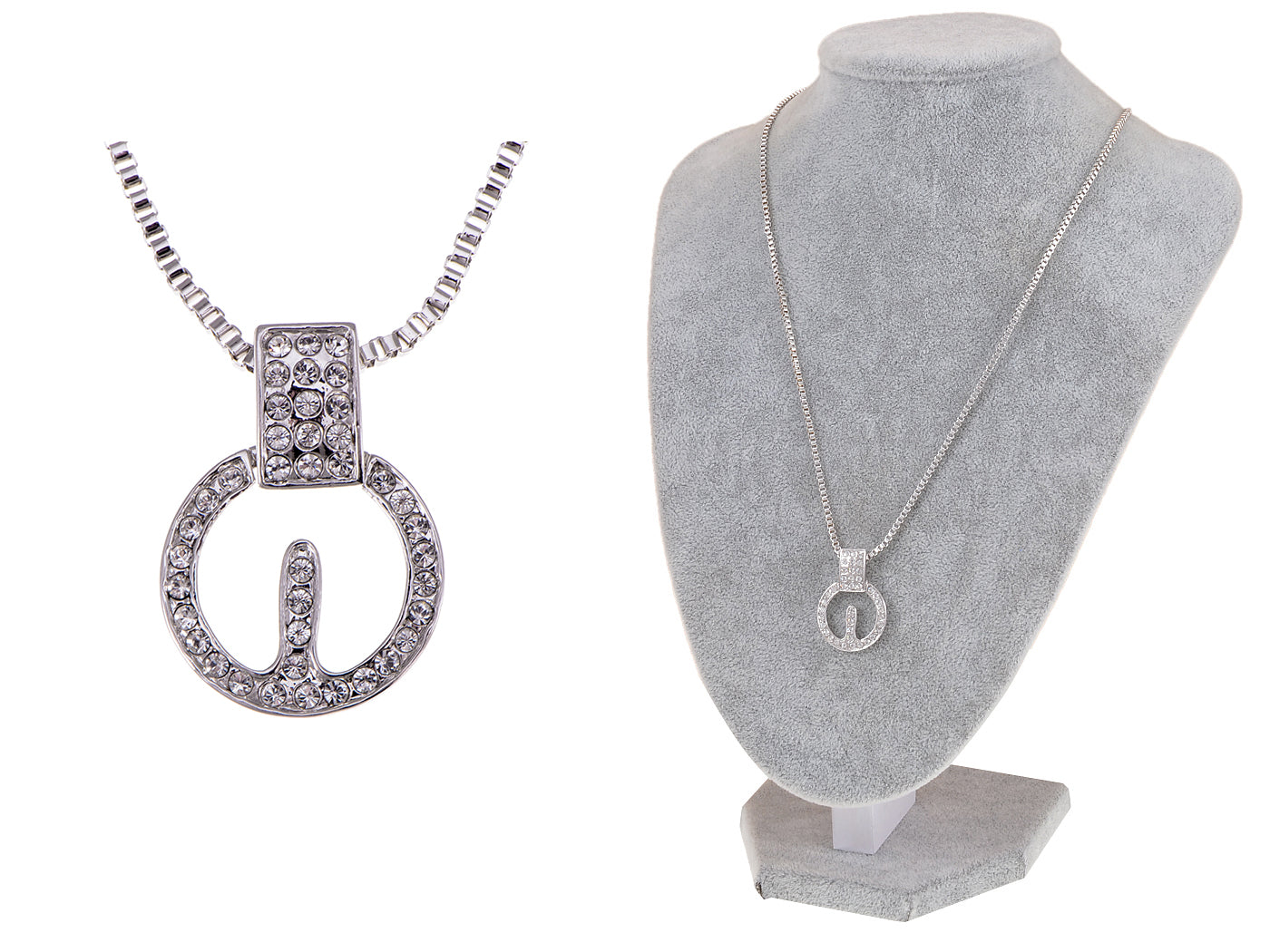 Swarovski Crystal Silver Elements Hydrogen Atom Esque Necklace