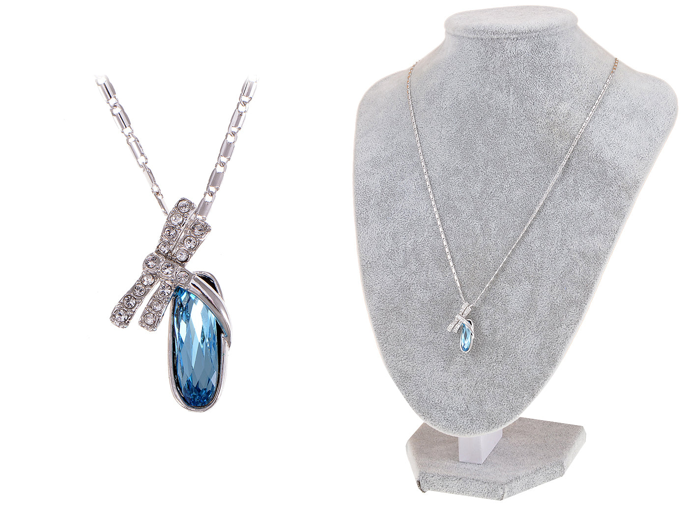 Swarovski Crystal Indicolite Elements Dragonfly Egg Necklace