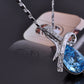 Swarovski Crystal Elements Aquamarine Bow Necklace