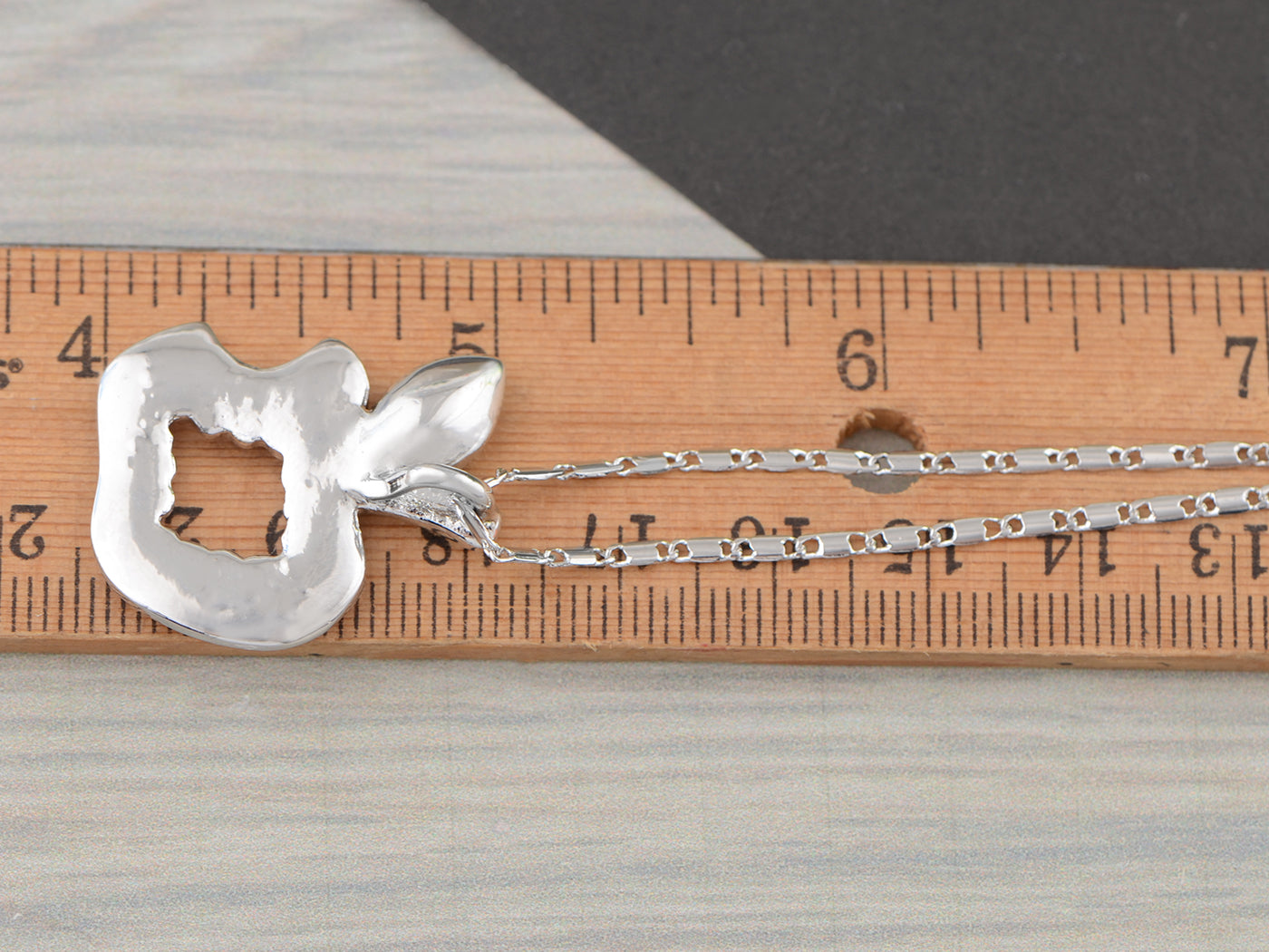 Swarovski Crystal Silver Once Upon A Time Red Poisoned Bitten Candy Apple Necklace