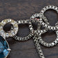 Swarovski Crystal Element Sapphire Teardrop Trio Cluster Pendant Necklace