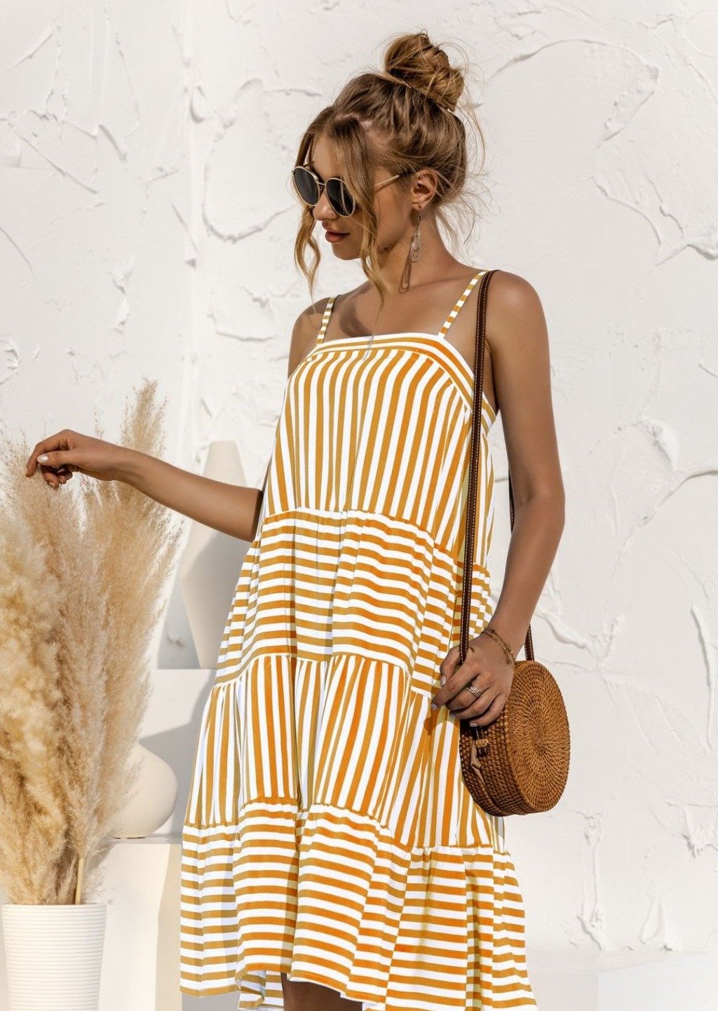 Striped Spring Ruffle Dress