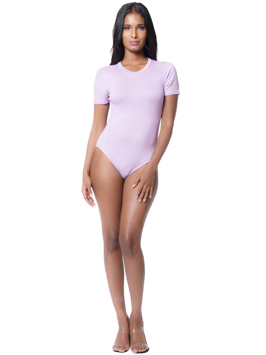 Round Neck Open Back Bodysuit