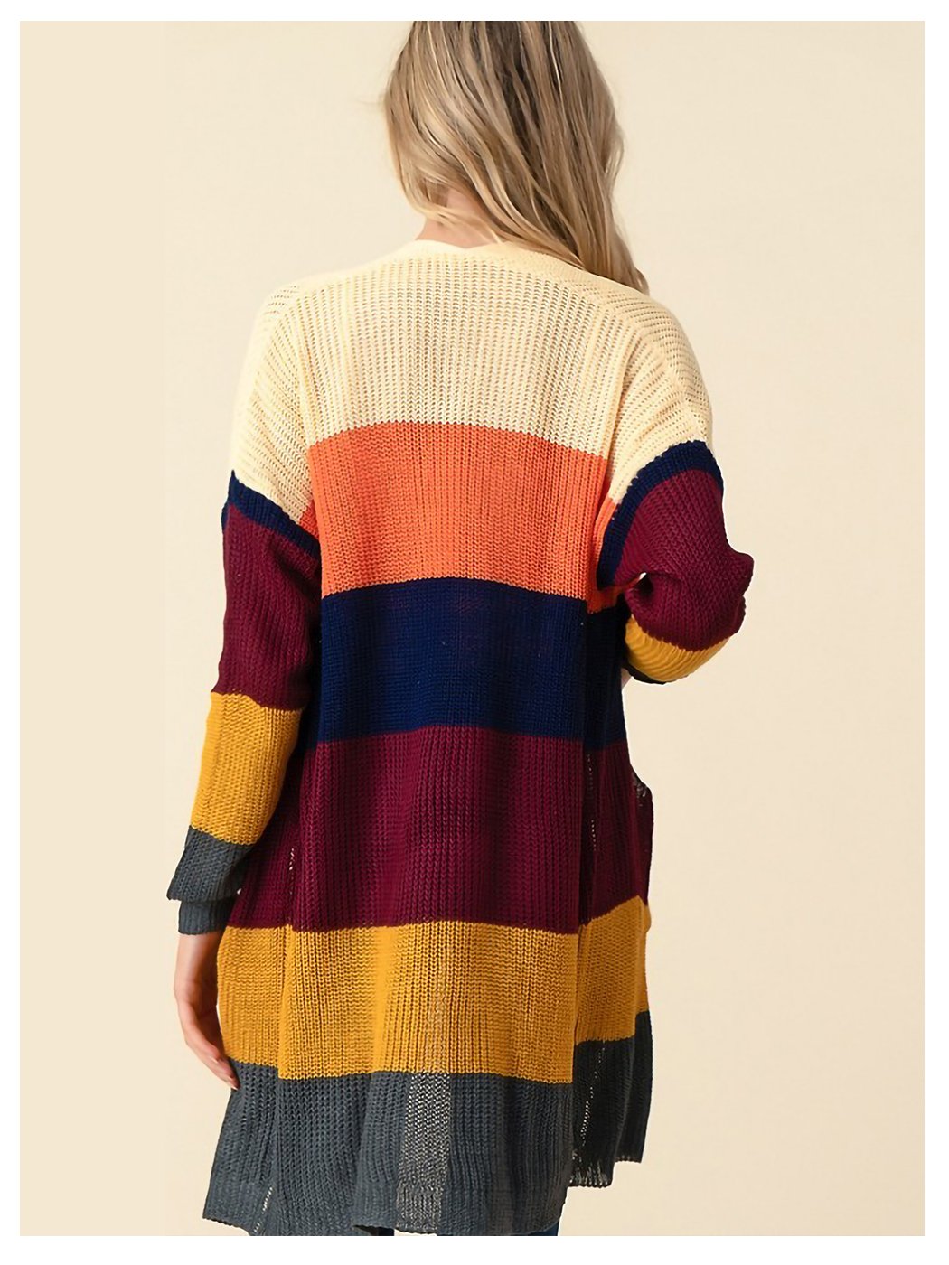 Multi Color Stripe Pocket Cardigan