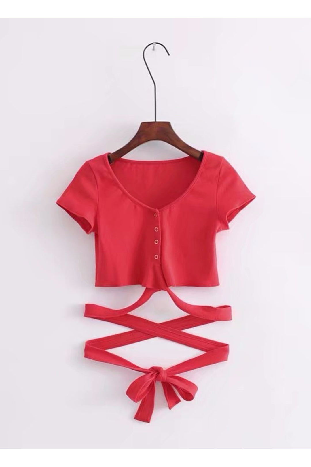 Tie Wrap Around Crop Shirt