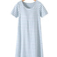 Summer Striped Short Sleeve Pajamas Dress