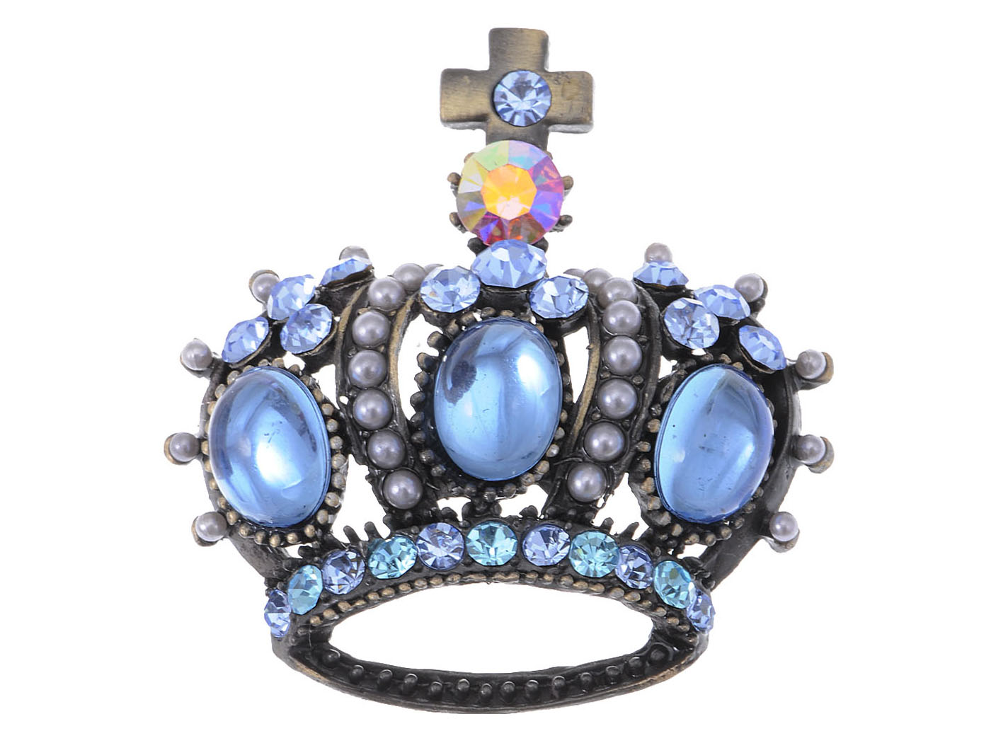 Pink Gem Royal King Crown Jewelry Pin Brooch