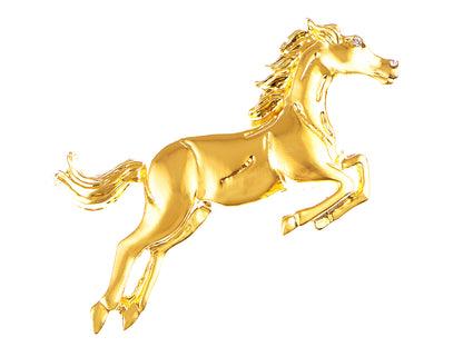 Plated Galloping Horse Jockey Equestrian Animal Pin Brooch