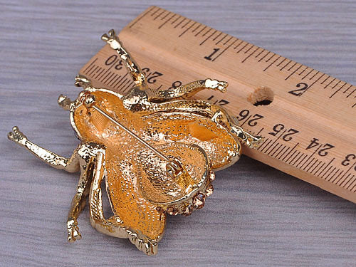 Light Topaz Colored Bug Insect Wings Brooch Pin