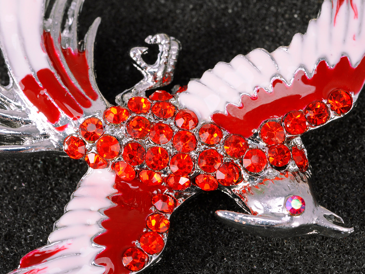 Red Enamel Flame Phoenix Fire Bird Resurrection Survivor Brooch Pin