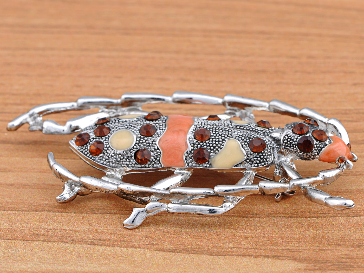 Enamel Topaz Beetle Bug Insect Pin Brooch