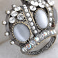 White Bead Royal King Crown Jewel Pin Brooch
