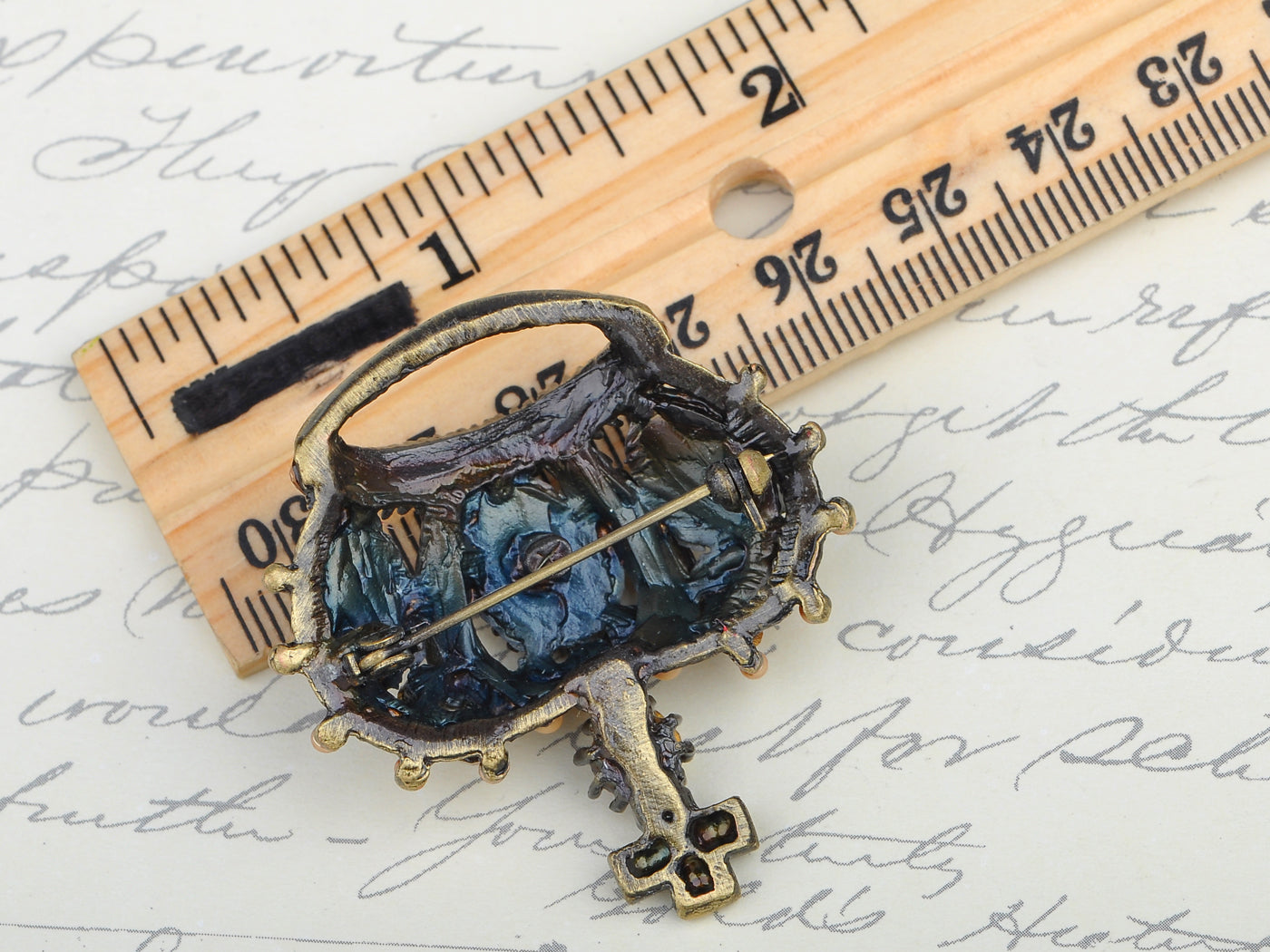 Topaz Antique King Crown Pageant Pin Brooch
