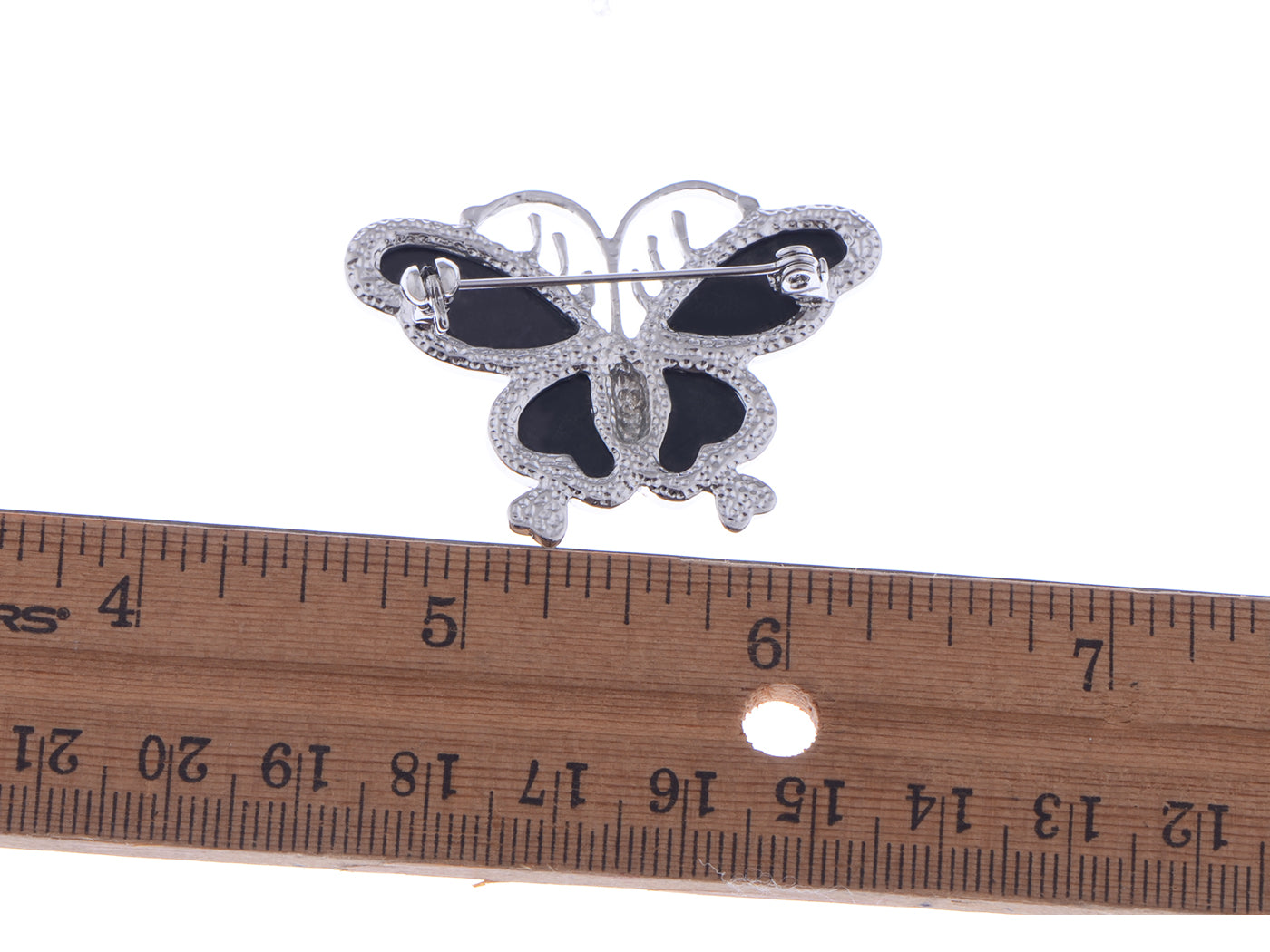 Abalone Colored Dark Butterfly Insect Wings Brooch Pin