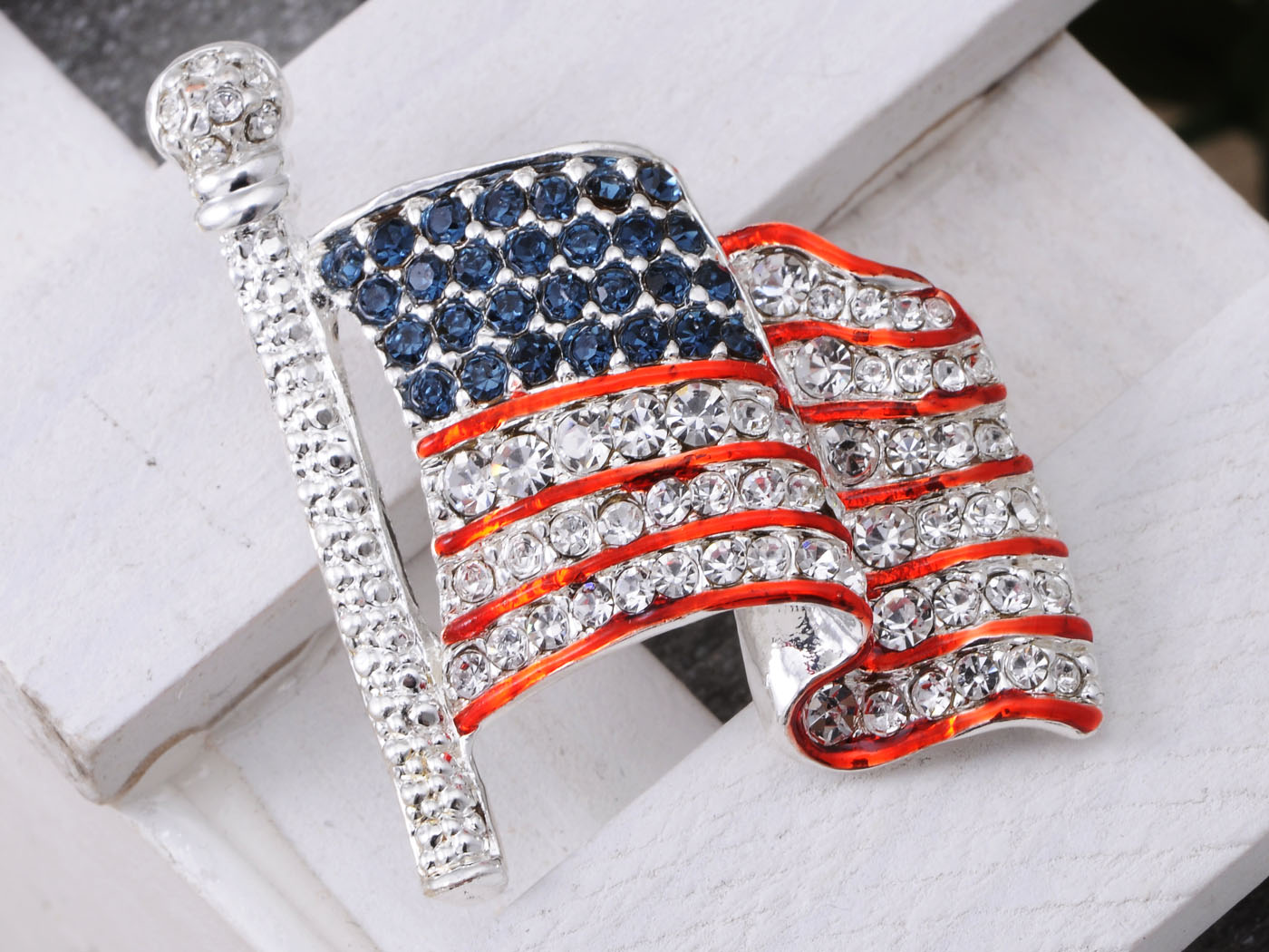 4th Of July American USA Flag Pin Brooch