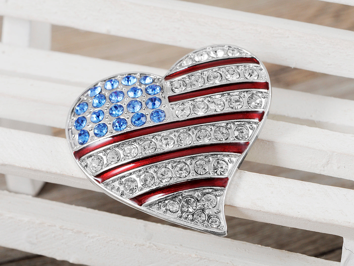 4th Of July American USA Flag Pin Brooch