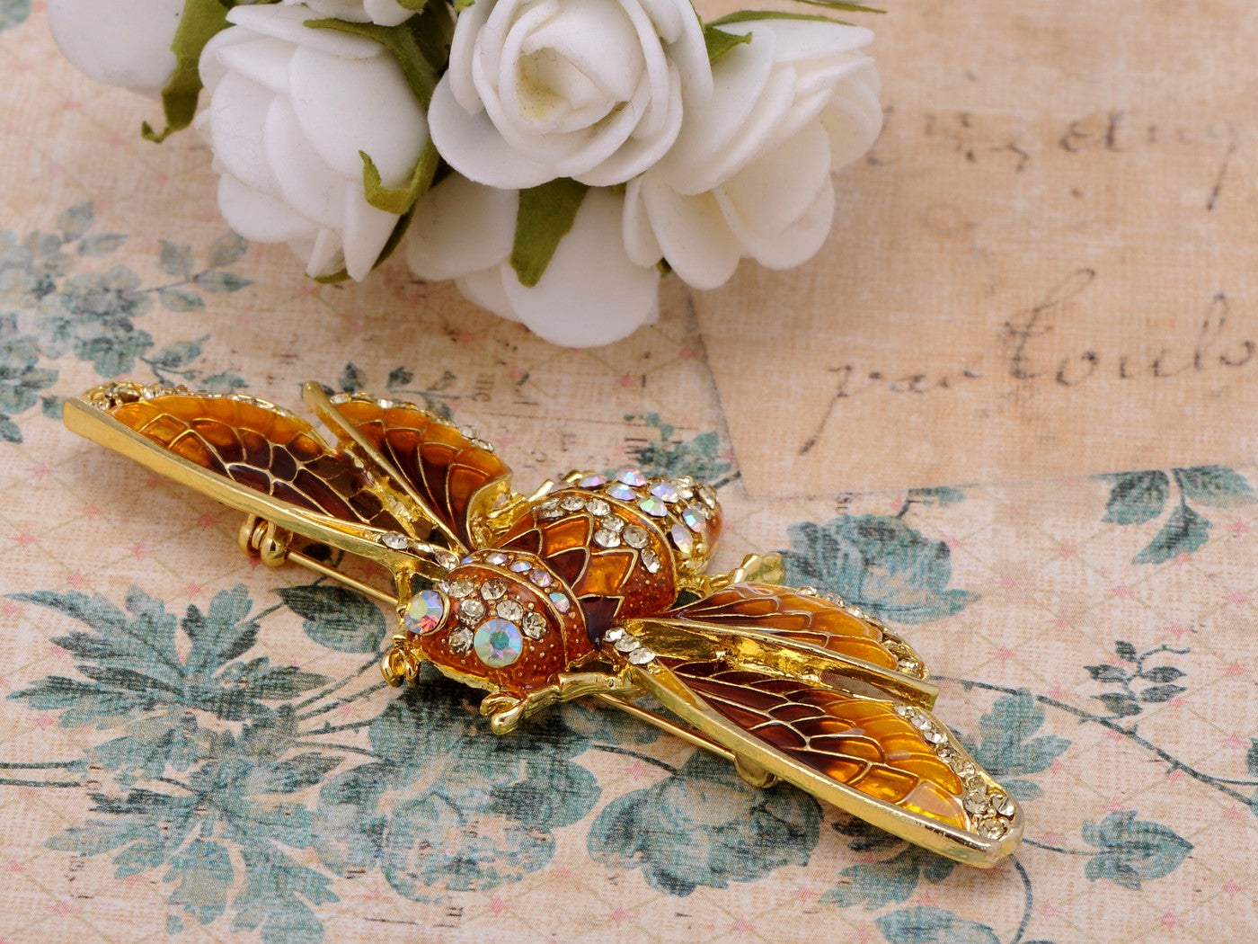 Iridescent Colored Insect Moth Brooch Pin