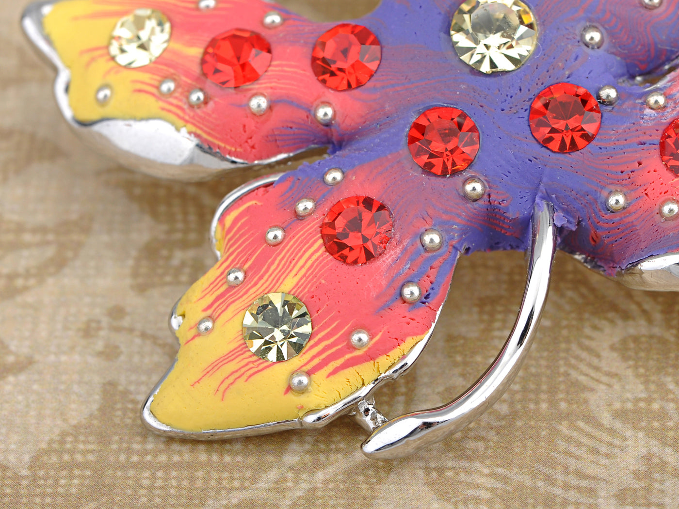 Colorful Autumn Wind Blowing Maple Leaf Pin Brooch