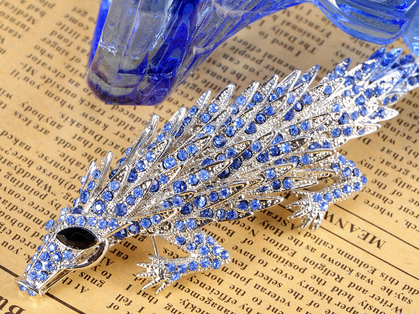 Dangerous Blue Crocodile Jewelry Pin Brooch
