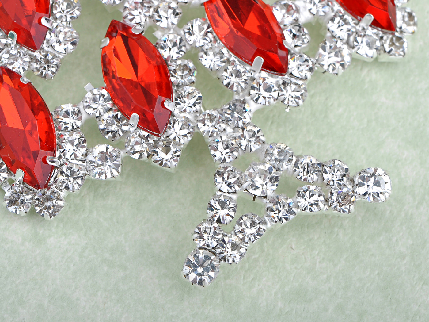 Ruby Marquise Christmas Tree Holiday Pin Brooch