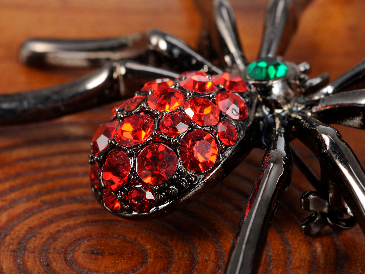 Gun Red Gothic Halloween Creepy Spider Brooch Pin