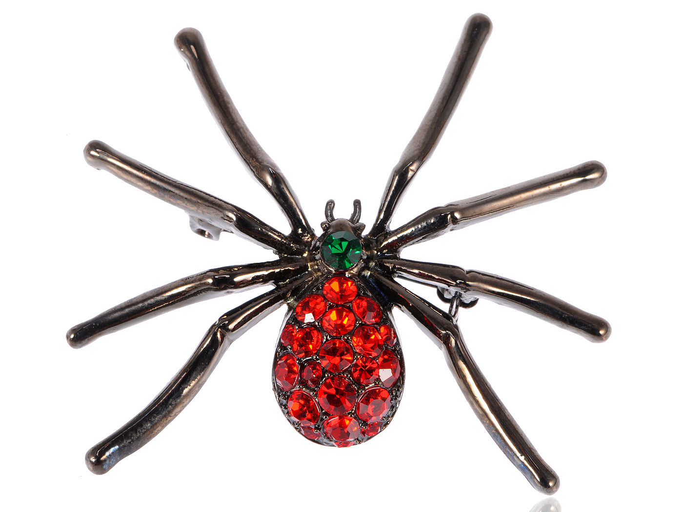 Gun Red Gothic Halloween Creepy Spider Brooch Pin