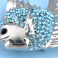 Enamel Sea Blue Cartoon Dangle Fish Pin Brooch
