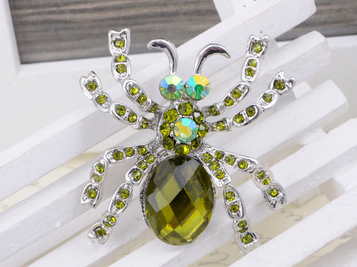 Pale Blue Spider Insect Brooch Pin