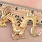 Gold Pearl Ancient Zodiac Dragon Monster Brooch Pin