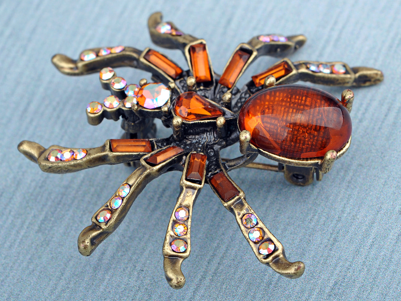 Pale Blue Spider Insect Brooch Pin