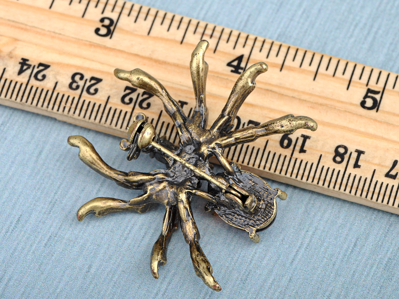 Pale Blue Spider Insect Brooch Pin