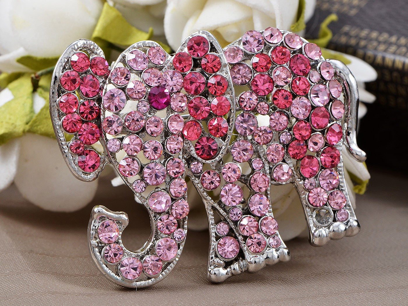 Pink Circus Elephant Brooch Pin