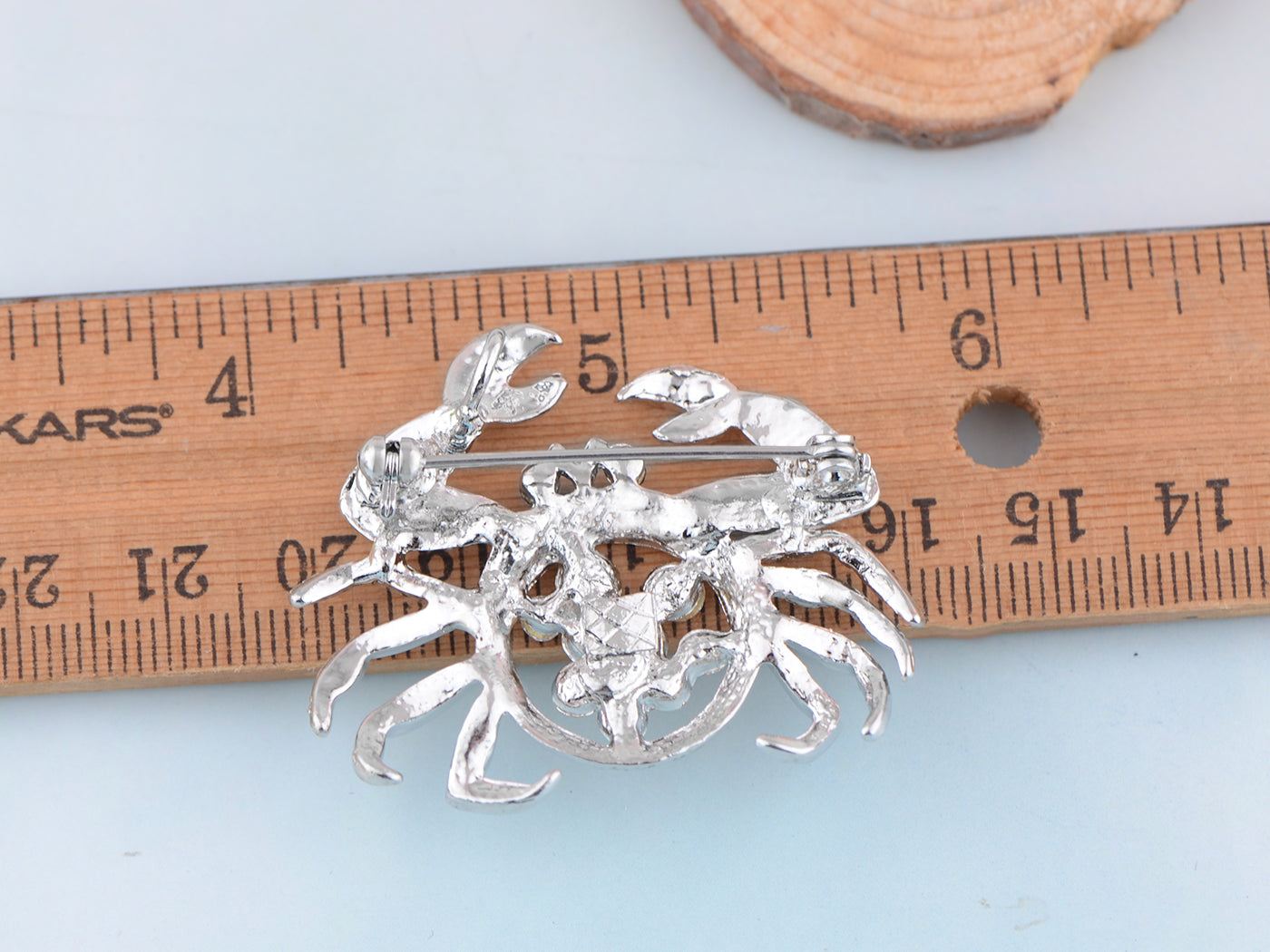 Silver Funny Alaskan Pincer Crab Pin Brooch
