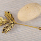 Etched Solitary Maple Autumn Leaf Pin Brooch