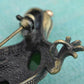 Gun Green Antique Vintage Lizard Brooch Pin