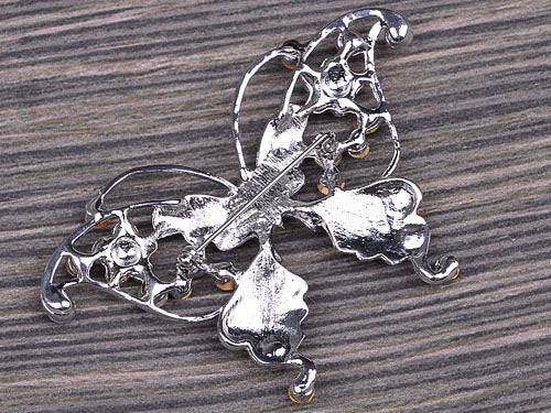 Enamel Wing Aurora Borealis Butterfly Pin Brooch