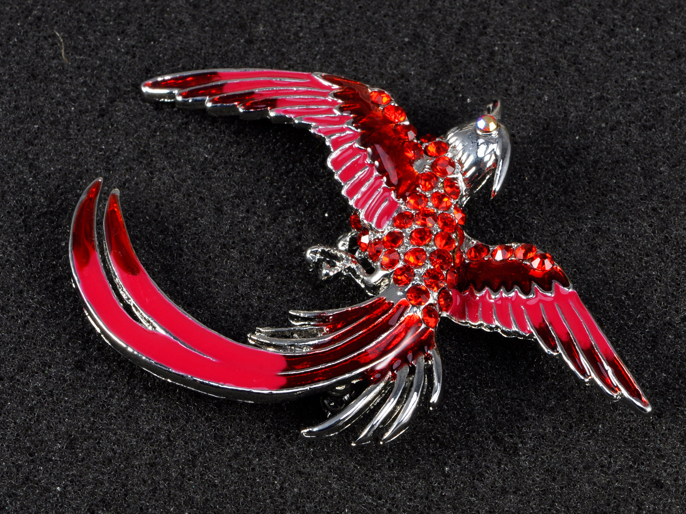 Red Enamel Flame Phoenix Fire Bird Resurrection Survivor Brooch Pin