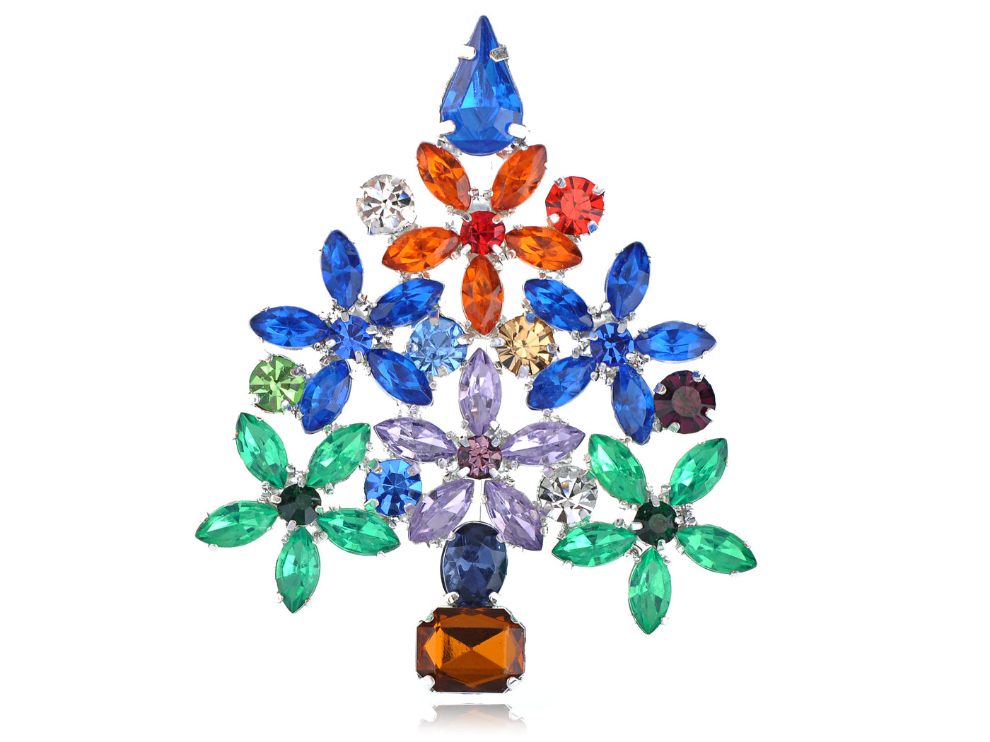 Dazzling Christmas Tree Holiday Jewelry Pin Brooch