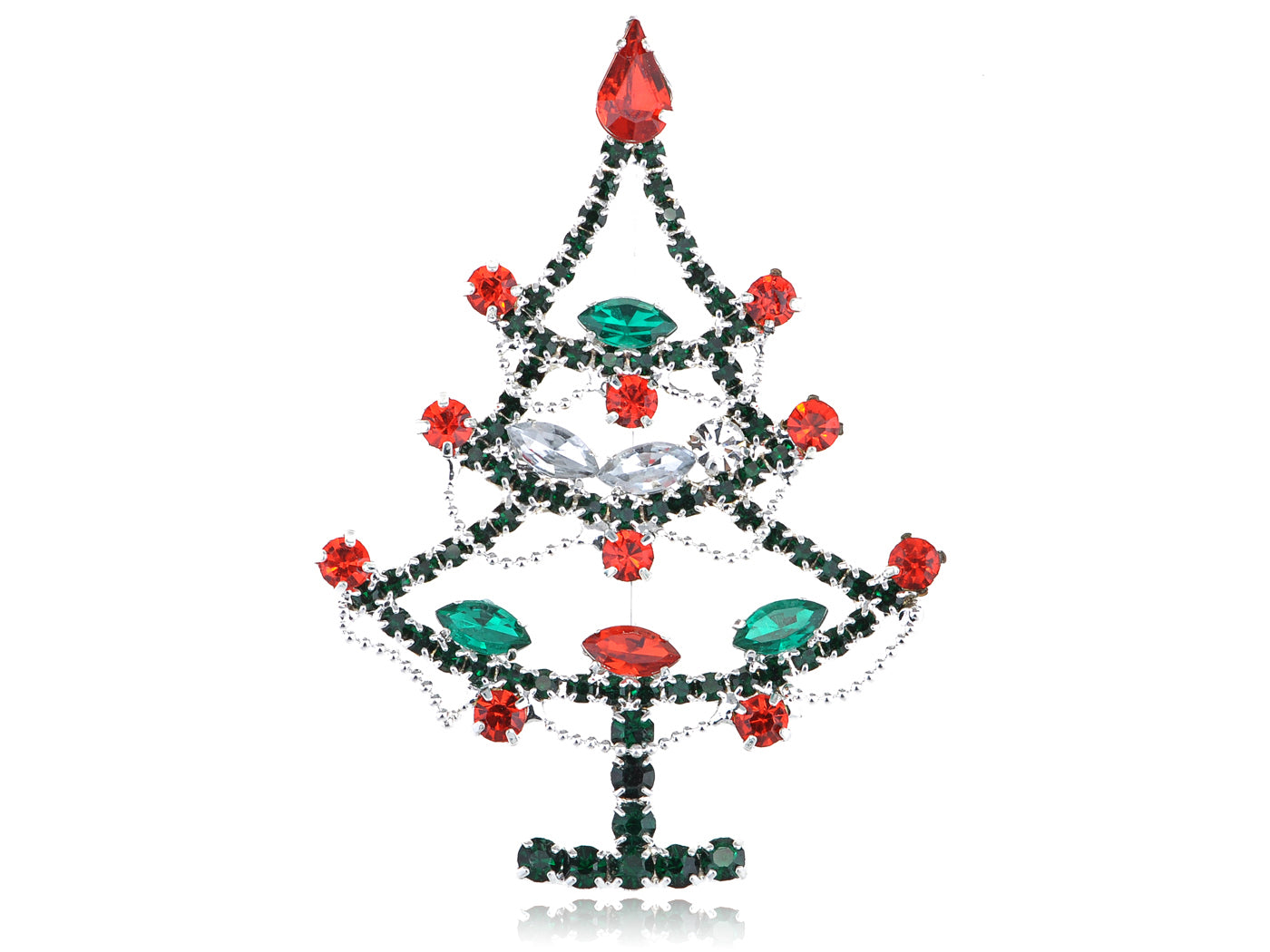 Dazzling Christmas Tree Holiday Jewelry Pin Brooch