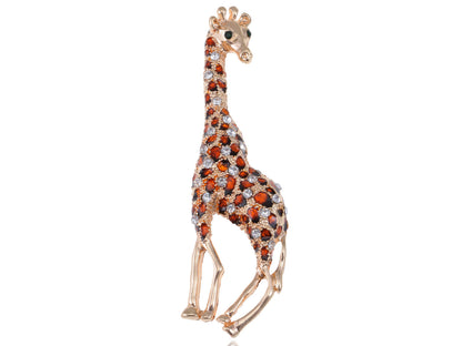 Colored Brown Giraffe Spotted Brooch Pin