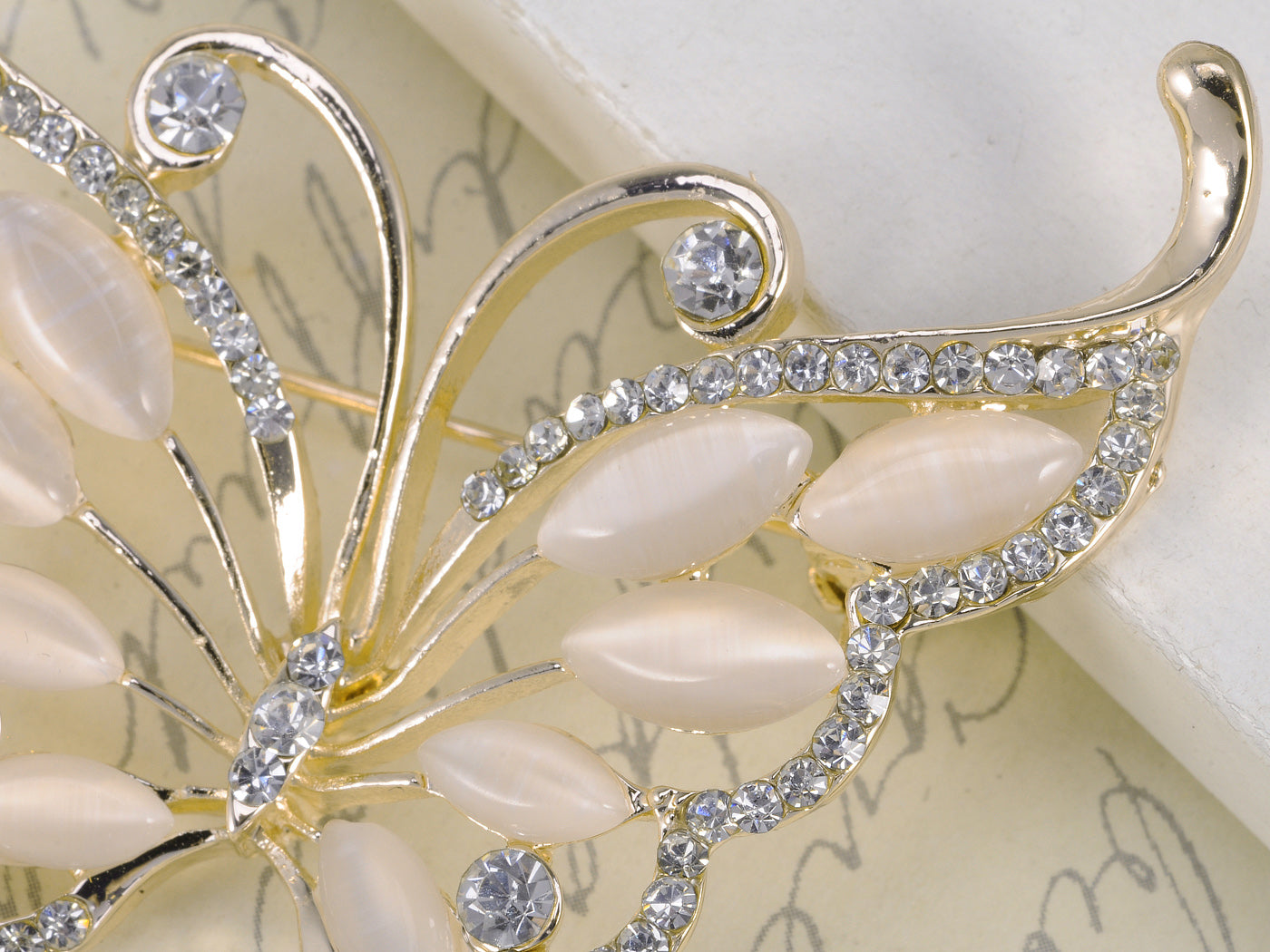 Royal Embellished Pearlescent Butterfly Pin Brooch